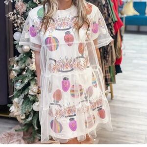 QUEEN OF SPARKLES Colorful Ornament Dress